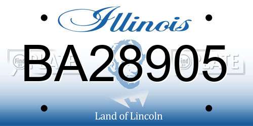 BA28905 Illinois License Plate