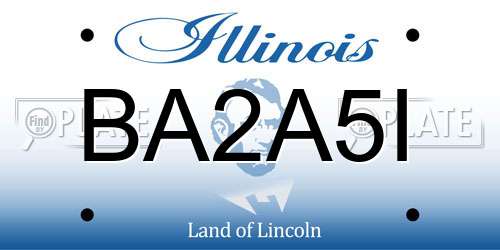 BA2A5I Illinois License Plate