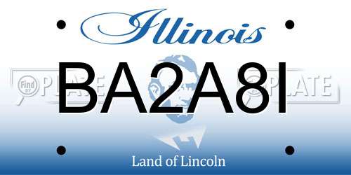BA2A8I Illinois License Plate