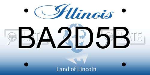 BA2D5B Illinois License Plate