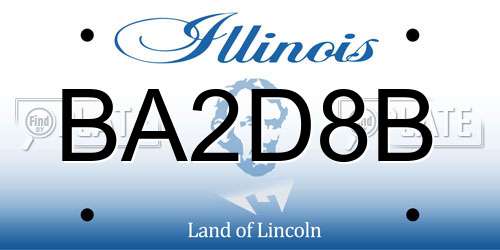 BA2D8B Illinois License Plate