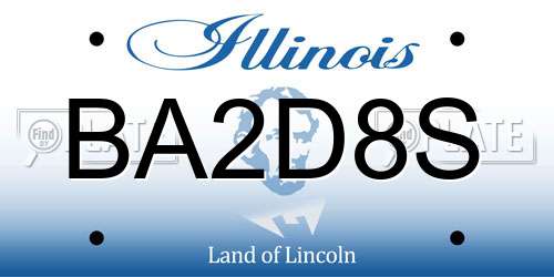 BA2D8S Illinois License Plate