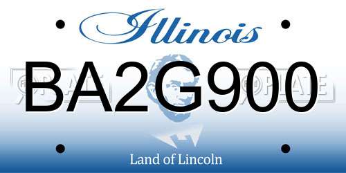 BA2G900 Illinois License Plate