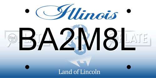 BA2M8L Illinois License Plate