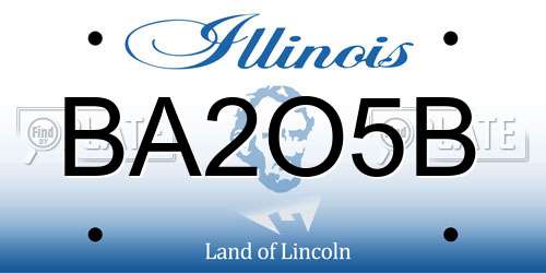 BA2O5B Illinois License Plate