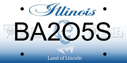 BA2O5S Illinois License Plate