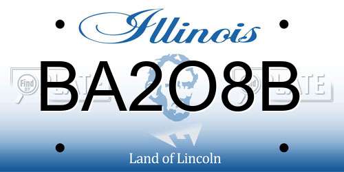 BA2O8B Illinois License Plate