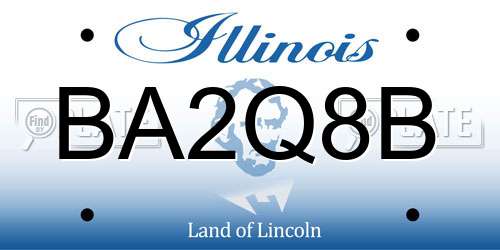 BA2Q8B Illinois License Plate
