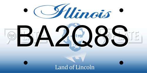 BA2Q8S Illinois License Plate