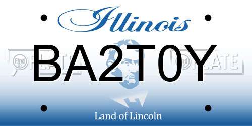 BA2T0Y Illinois License Plate