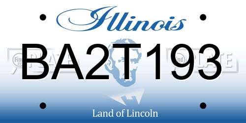 BA2T193 Illinois License Plate