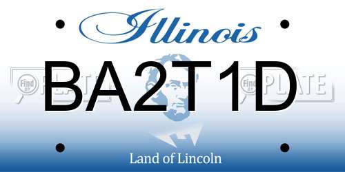 BA2T1D Illinois License Plate