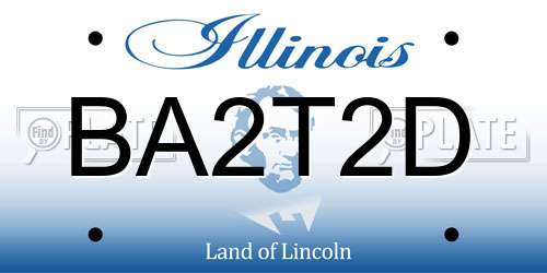 BA2T2D Illinois License Plate