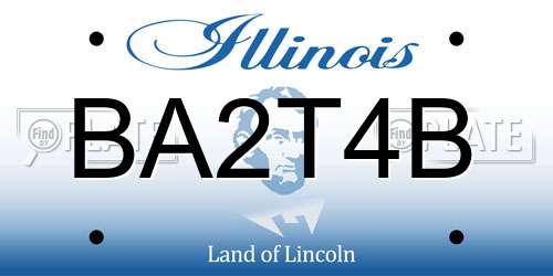 BA2T4B Illinois License Plate