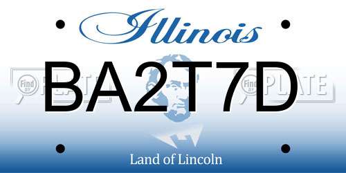 BA2T7D Illinois License Plate