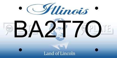 BA2T7O Illinois License Plate