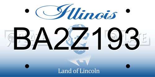 BA2Z193 Illinois License Plate