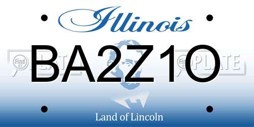 BA2Z1O Illinois License Plate