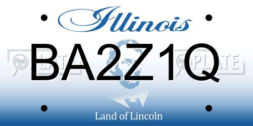 BA2Z1Q Illinois License Plate