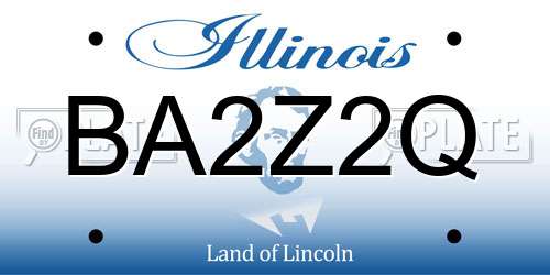 BA2Z2Q Illinois License Plate