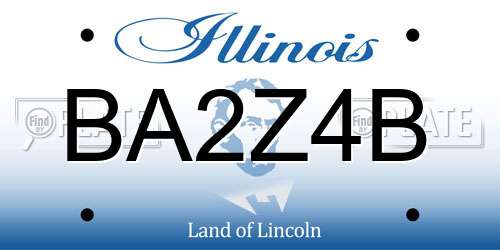 BA2Z4B Illinois License Plate