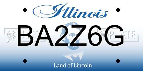 BA2Z6G Illinois License Plate