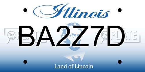 BA2Z7D Illinois License Plate