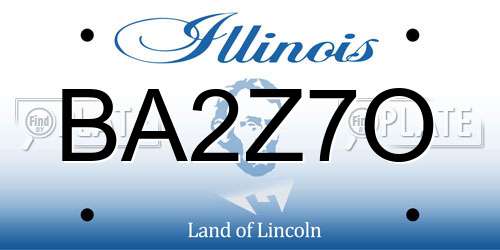 BA2Z7O Illinois License Plate