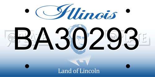 BA30293 Illinois License Plate