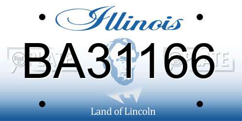 BA31166 Illinois License Plate