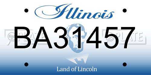 BA31457 Illinois License Plate