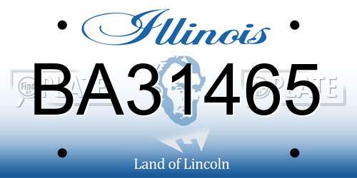 BA31465 Illinois License Plate