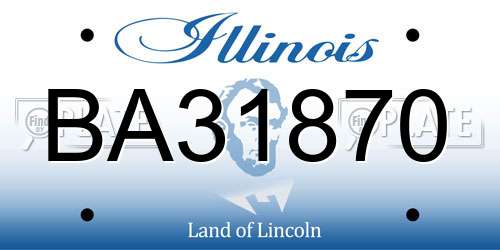 BA31870 Illinois License Plate