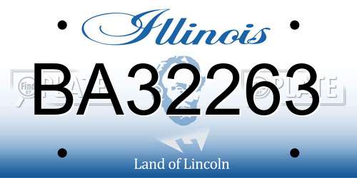 BA32263 Illinois License Plate