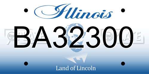 BA32300 Illinois License Plate