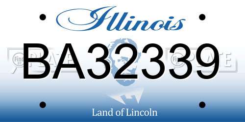BA32339 Illinois License Plate