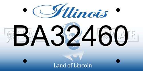 BA32460 Illinois License Plate