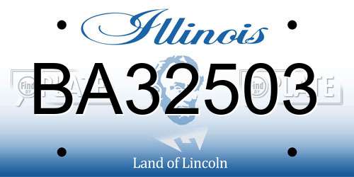 BA32503 Illinois License Plate