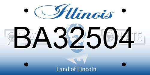 BA32504 Illinois License Plate
