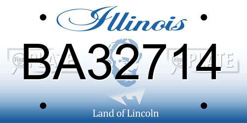 BA32714 Illinois License Plate