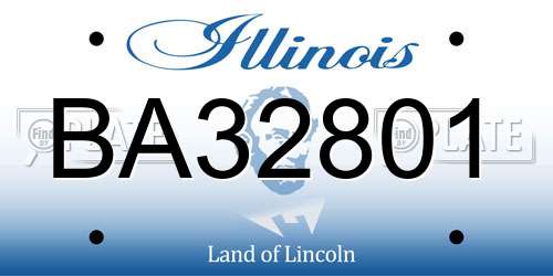 BA32801 Illinois License Plate