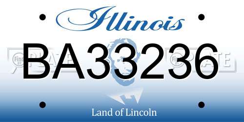 BA33236 Illinois License Plate