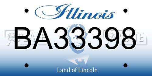 BA33398 Illinois License Plate