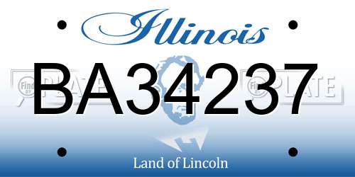 BA34237 Illinois License Plate