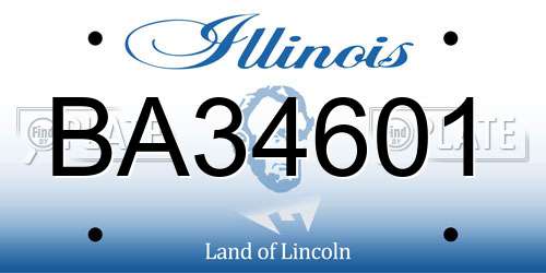 BA34601 Illinois License Plate