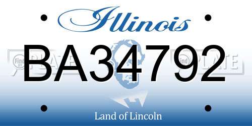 BA34792 Illinois License Plate