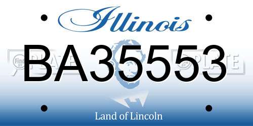 BA35553 Illinois License Plate