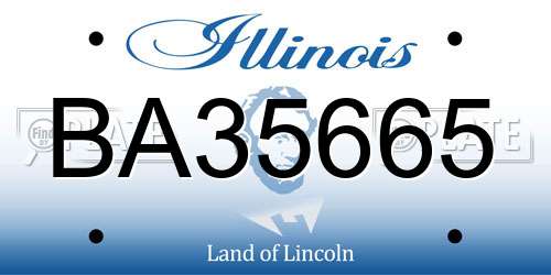 BA35665 Illinois License Plate