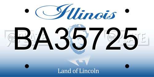 BA35725 Illinois License Plate