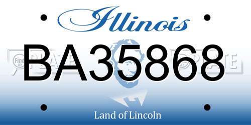 BA35868 Illinois License Plate